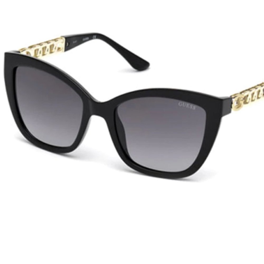 Guess Cat Eye Women's Sunglasses, Blackwith Grey Gradient Lenses GU7571 90B Lens